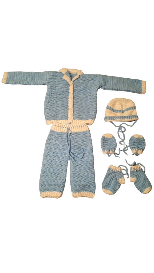 Aciry Baby-Set Jungen Blau Mütze Socken handgemacht 100% Baumwolle.
0-12 Monate Geschenk zur Geburt